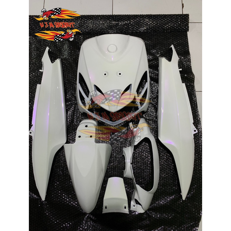 Cover full body halus yamaha mio konsep mio amore putih lembayung ungu(body samping & tameng mio smi