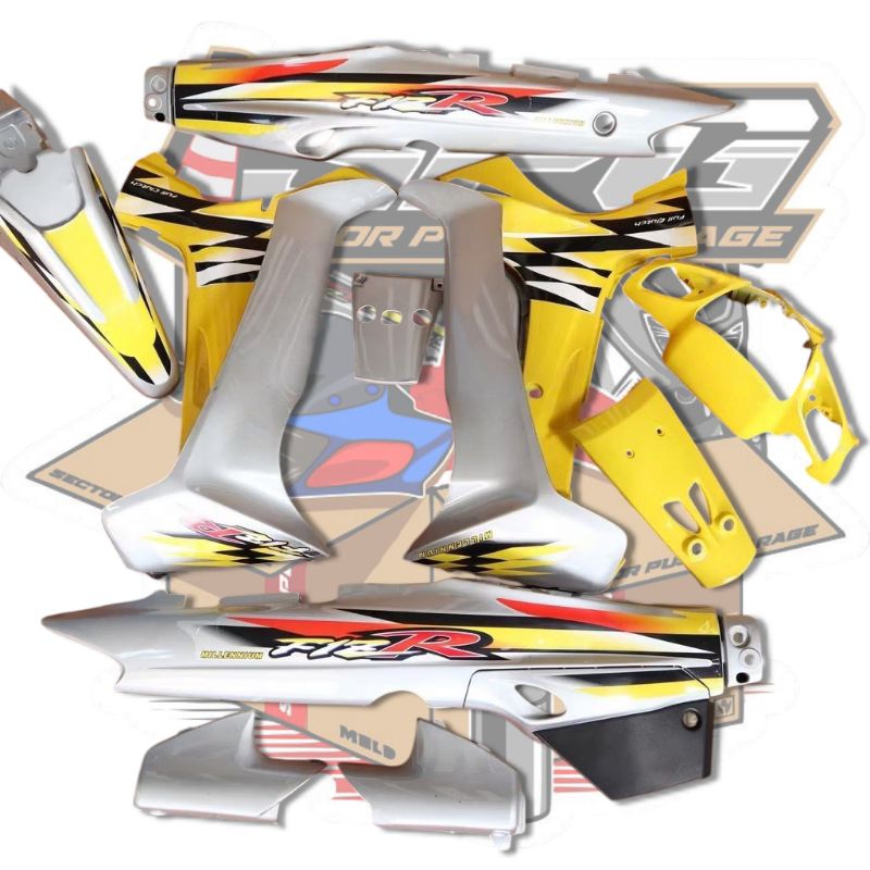 cover bodi fizr f1zr fiz r milenium kuning silver full set halus yamaha fizr fiz r f1zr kuning silve