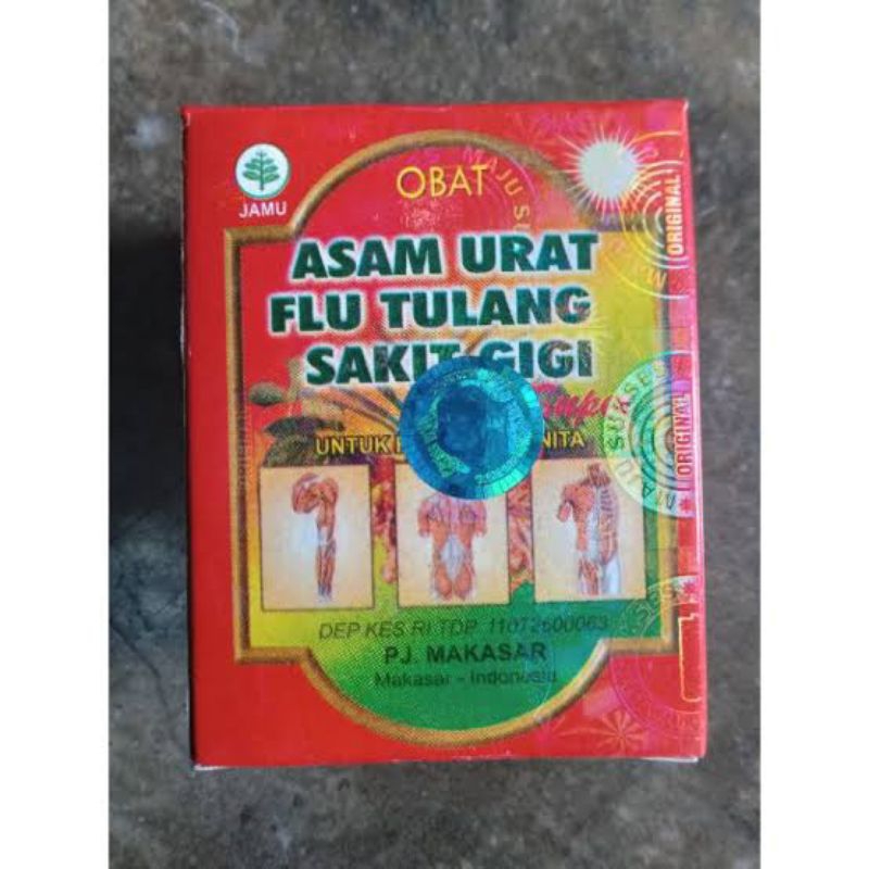 Obat Asam Urat Flu Tulang Sakit Gigi Produksi PJ. Makasar 100% Asli
