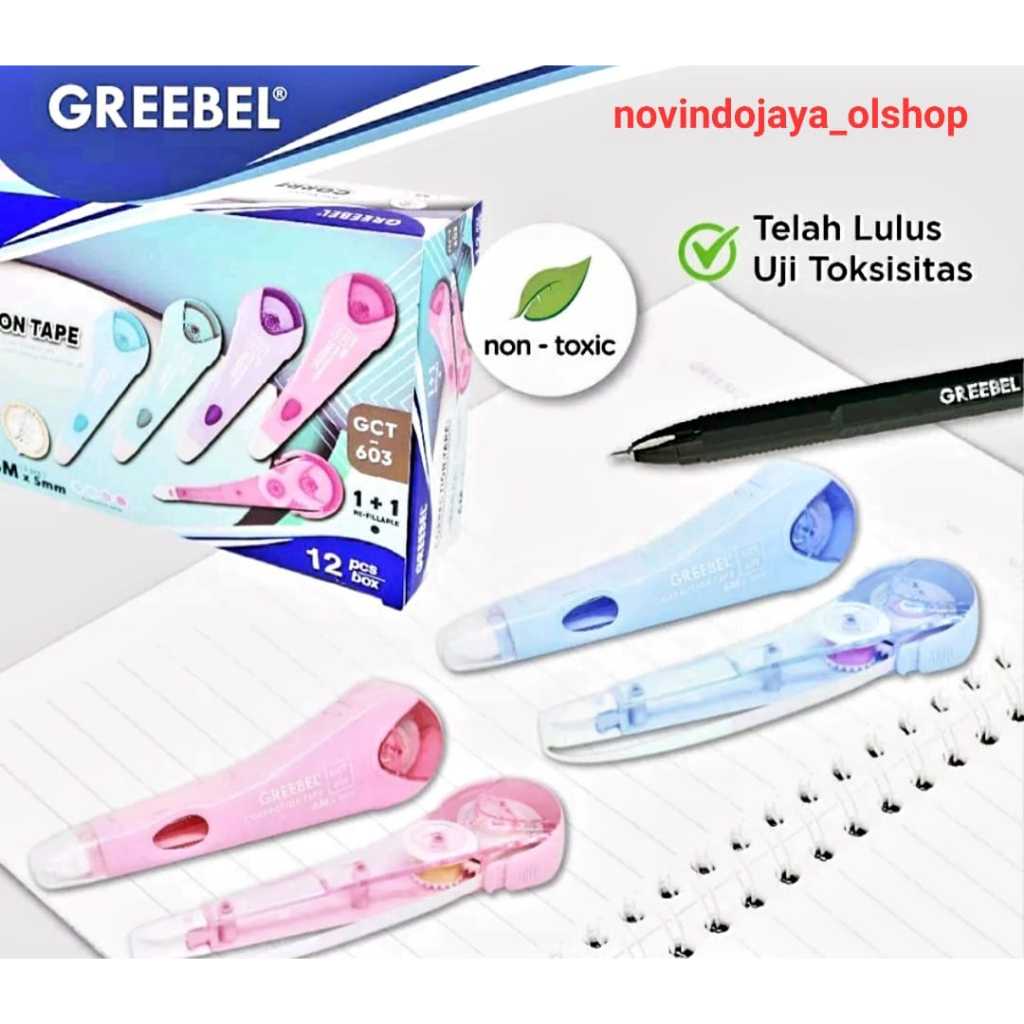 

CORRECTION TAPE TIP EX KERTAS GREEBEL GCT-603 6METER 1+1 RE-FILLABLE TERMURAH