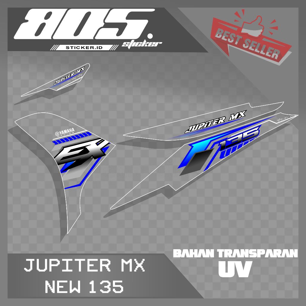 STRIPING JUPITER MX NEW 135 TRANSPARAN/STIKER TRANSPARAN MX NEW 135 GRAFIS KEREN