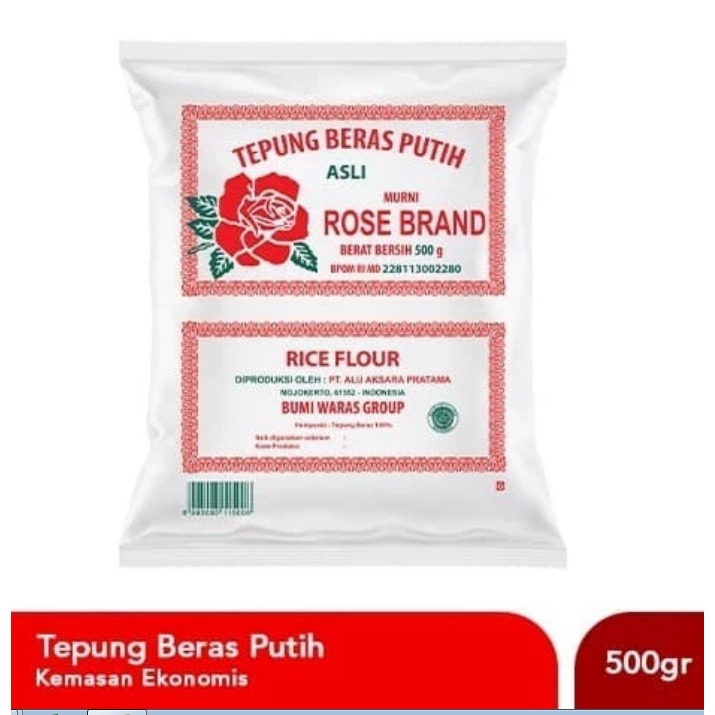 

Tepung Beras Rosebrand kemasan Pasar Ekonomis 500 Gram