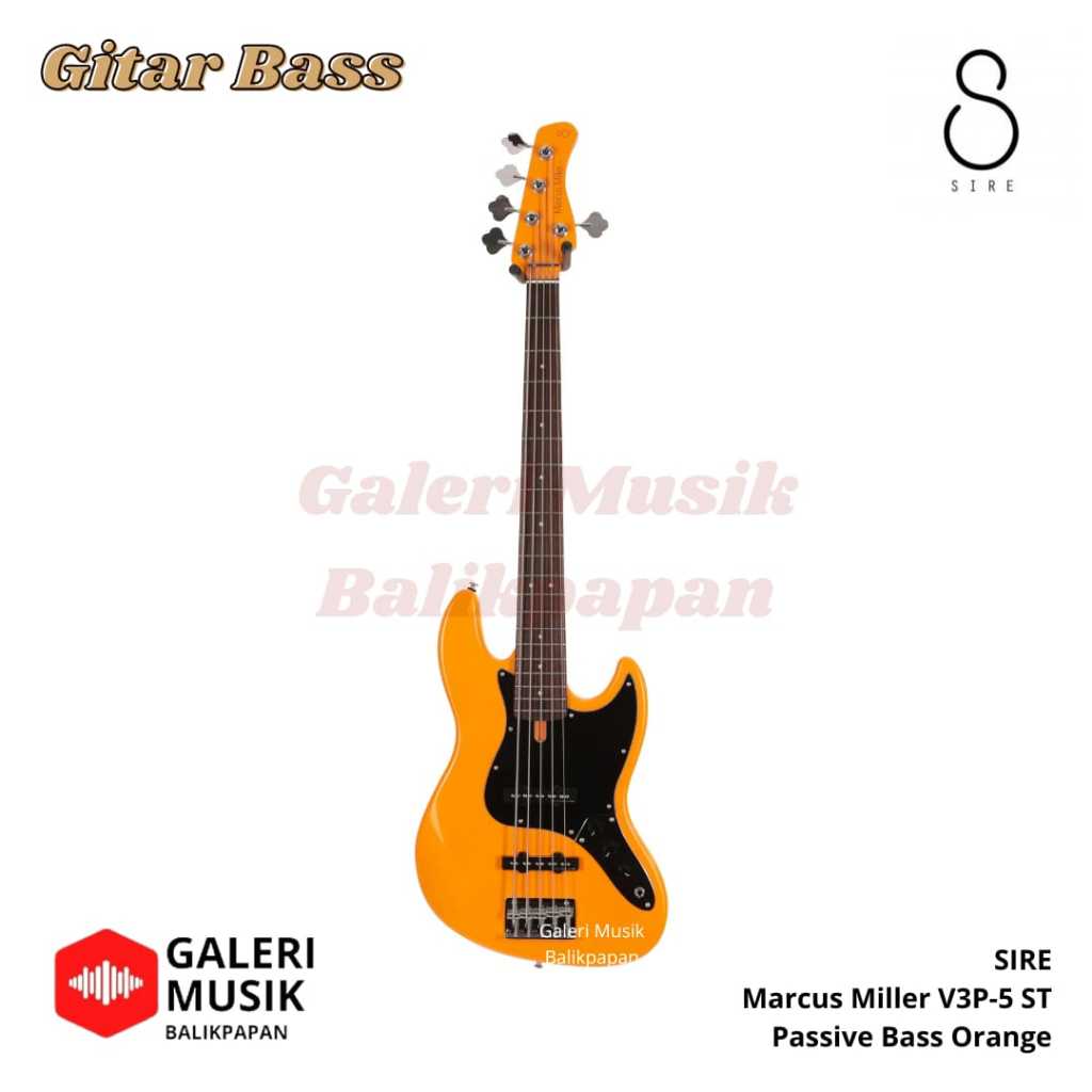 Sire V3P 2nd Gen Marcus Miller Orange 5 String - Bass 5 Senar Orange