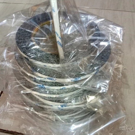 Double Tape 3 M 9448A - 5mmx25meter Tape hitam / Black 3 M - Lem 3 M Tipis - Double Tape Tipis Hitam