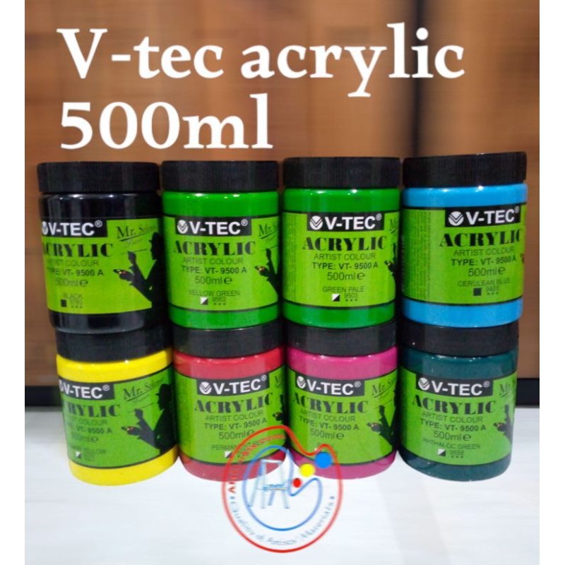 

Cat Acrylic V-tec 500ml Pillhan Warna Banyak Untuk Melukis