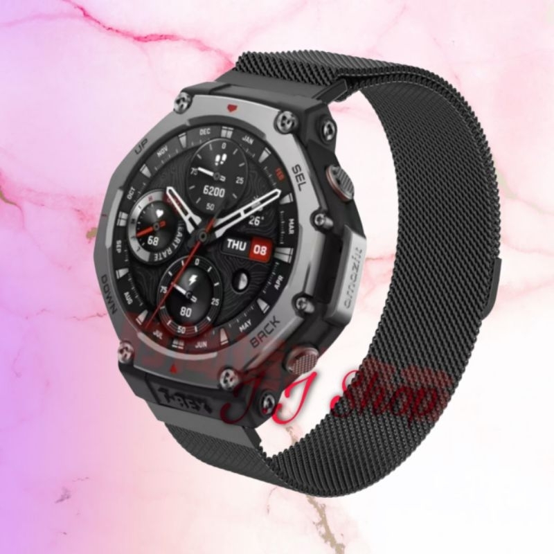 Milanese Magnet Loop Stainless Strap Watch Band Tali Jam Tangan Amazfit T Rex Trex Ultra 1 2 3 Pro