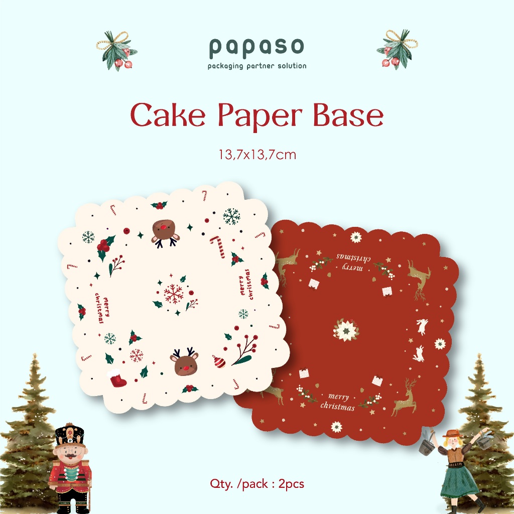 

Christmas Cake Paper Base/ Alas Kue Kertas Natal