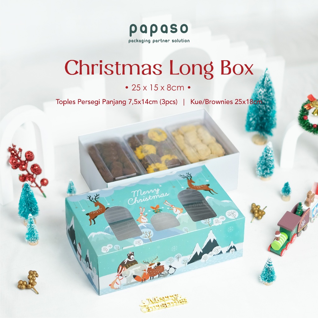 

Kotak Natal / Box Christmas / Christmas Long Box Window 25x15x8cm