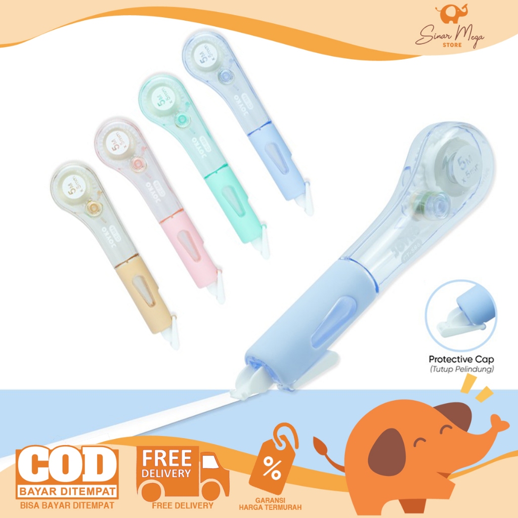 

Joyko Correction Tape CT-586 / Tip-Ex Kertas Soft Grip/ Pita Koreksi Murah Berkualitas