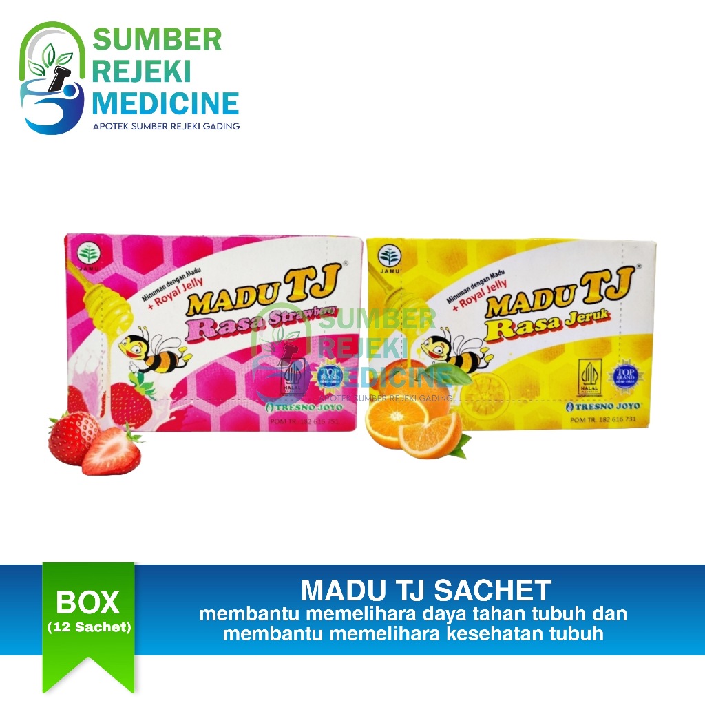 

Madu TJ Sachet Jeruk dan Strawberry Box isi 12
