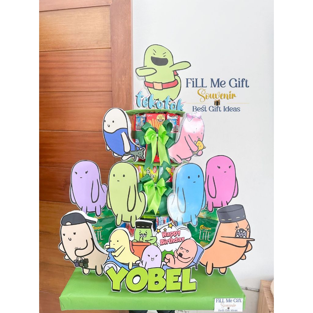 

BK - Tekotok - Snack Tower Cake Tart Birthday / Kado Ulang Tahun Kue Snack Lucu Tingkat