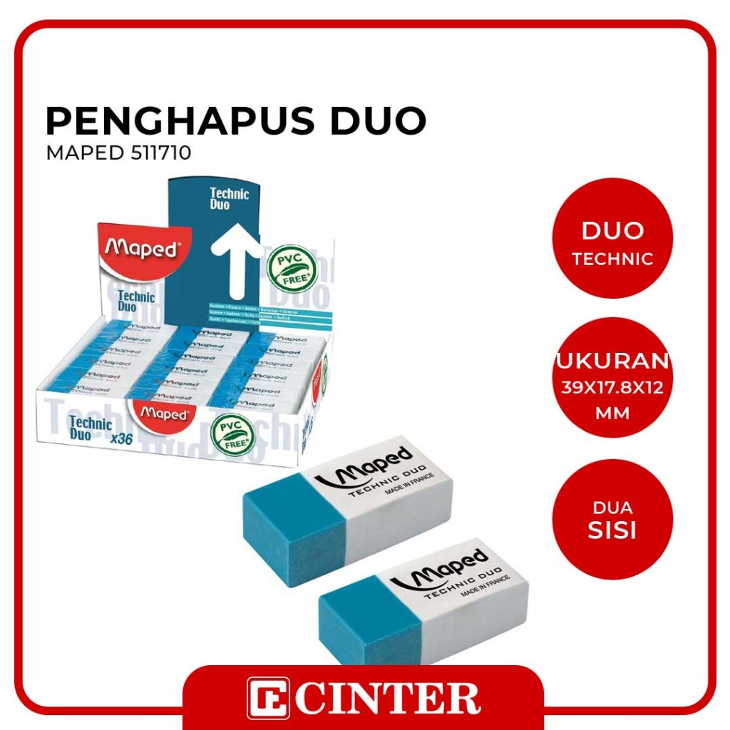 

MAPED - TECHNIC DUO ERASER DISPLAY / PENGHAPUS PENA DAN PENSIL 511710
