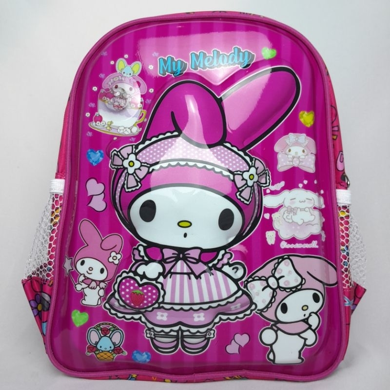tas anak perempuan NEW MY MELODY PAUD 3d+leD, tas anak PAUD perempuan 1-3tahun,tas anak karakter 3d+