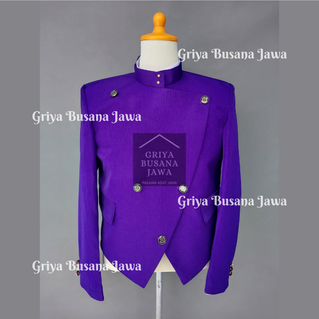 Beskap Jawa Solo Krowok Alusan Ungu