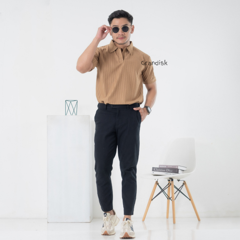 Polo Shirt Pria / Kaos Polo Knit Kerah / Baju Polo Berkerah Motif Pria Premium.