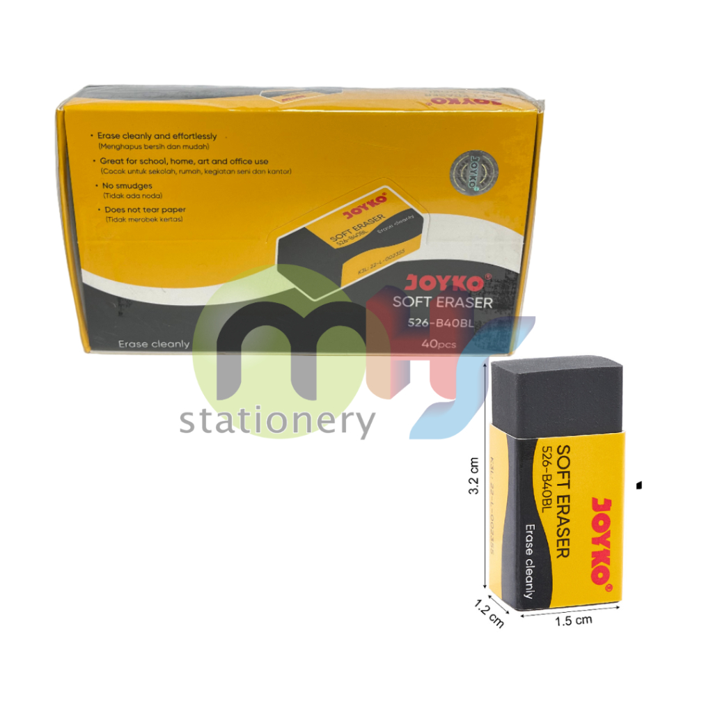 

Eraser Penghapus Joyko 526-B40BL 1 BOX 40 PCS