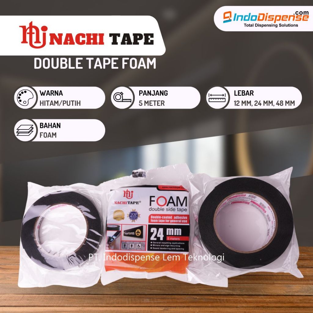 

Double Tape Foam Nachi 1 inch (24 mm) x 5M PER 1 ROLL