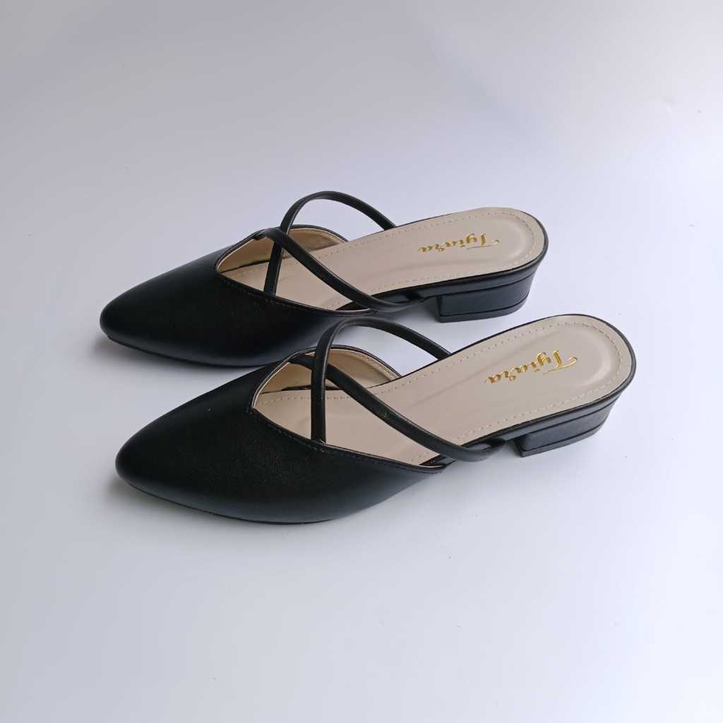 Sandal Heels Mules Tinggi Hak 3cm