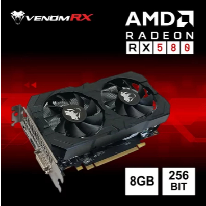 VenomRX VGA Card Radeon RX 580 8GB DDR5 256 Bit (bekas pemakaian 2 minggu)