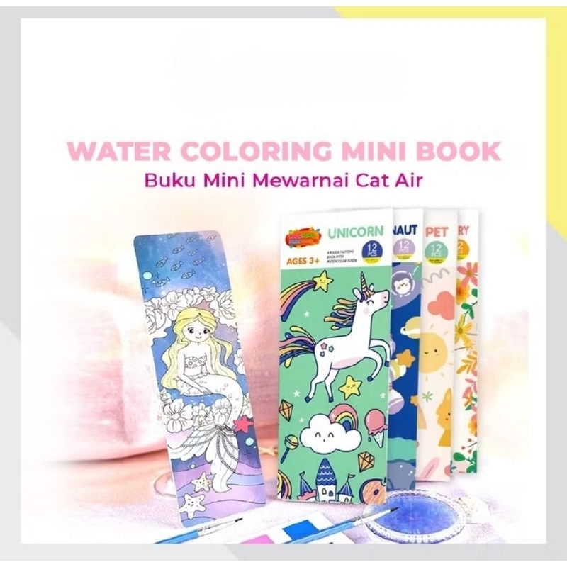 

Buku Mewarnai Cat Air / Paket Melukis Anak / Watercolour Painting