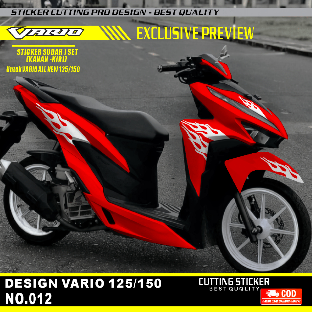 Cutting Sticker Vario 150 & 125 - Aksesoris Motor Stiker Honda Vario New Schotlite Cutting Stiker St