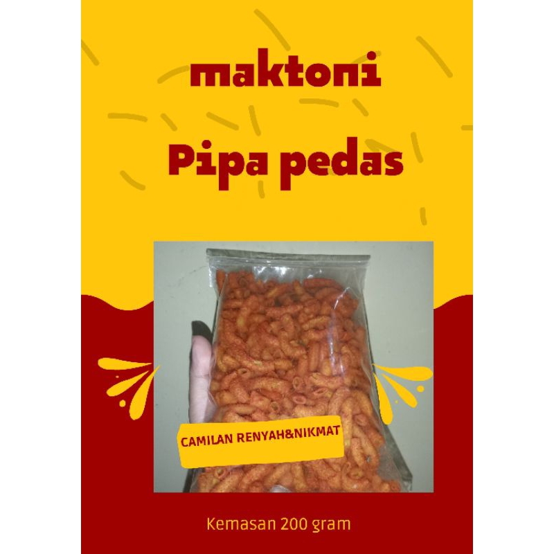 

Makaroni pipa pedas kemasan 200gram