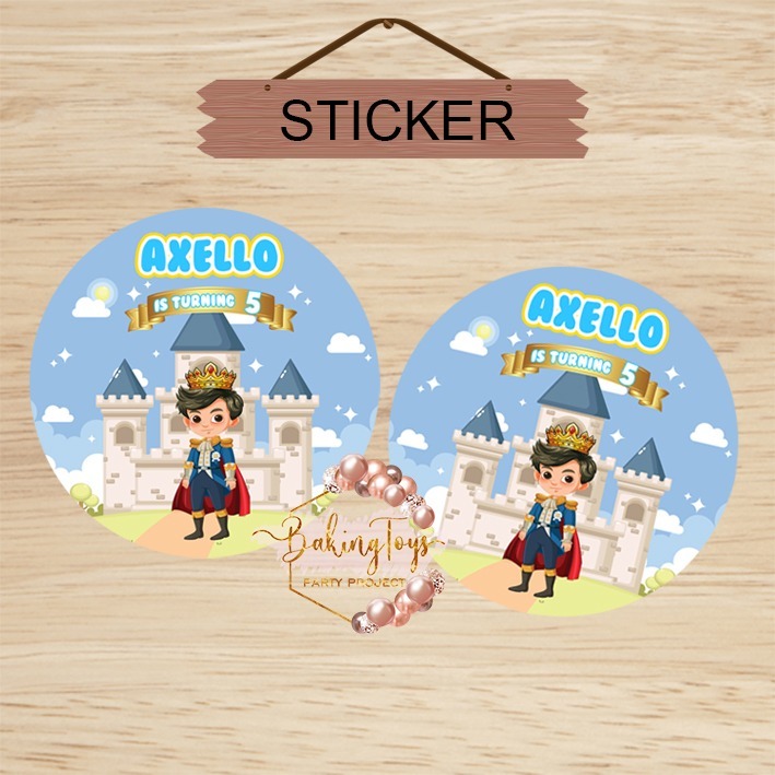 

Pangeran Prince Tipe 2 - Sticker Birthday Souvenir Tempelan Ulang Tahun Hampers Pudding Tumpeng