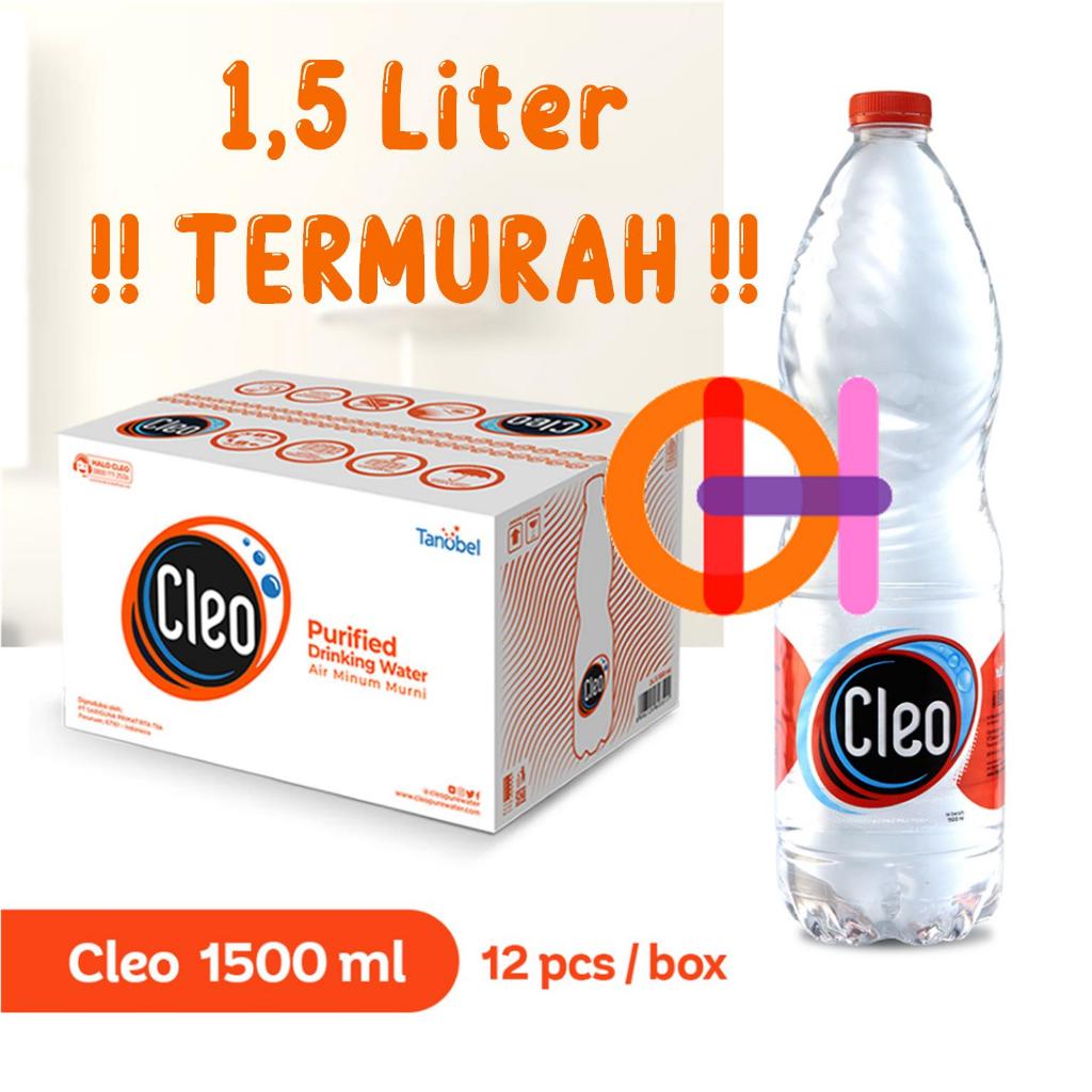 

Air minum mineral Cleo 1500mL 1500 mL 1.5L 1.5 L Liter isi 12 botol BPA Free