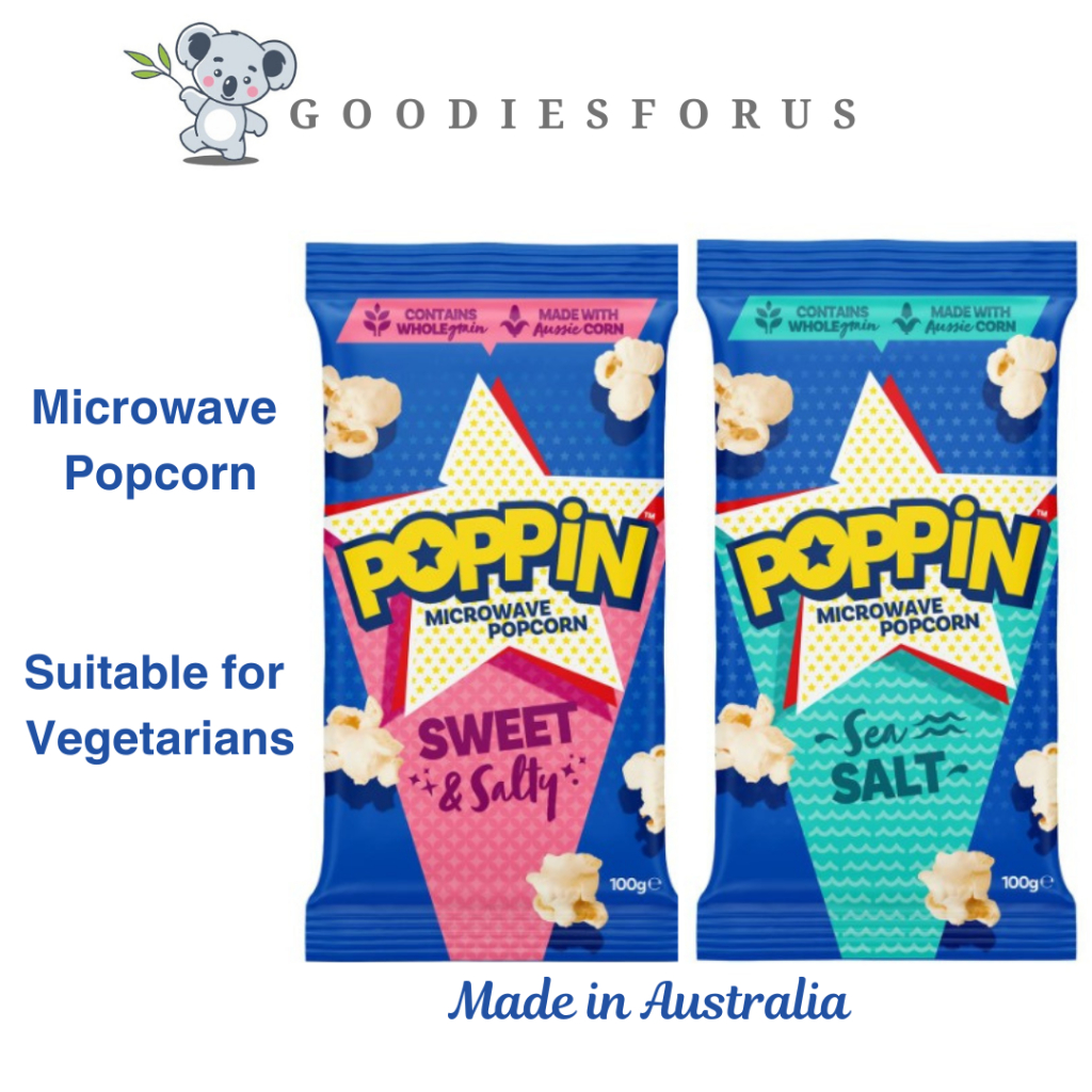 

Poppin Microwave Popcorn Sweet & Salty/Sea Salt 100g/Popcorn/Gluten Free/Vegetarian