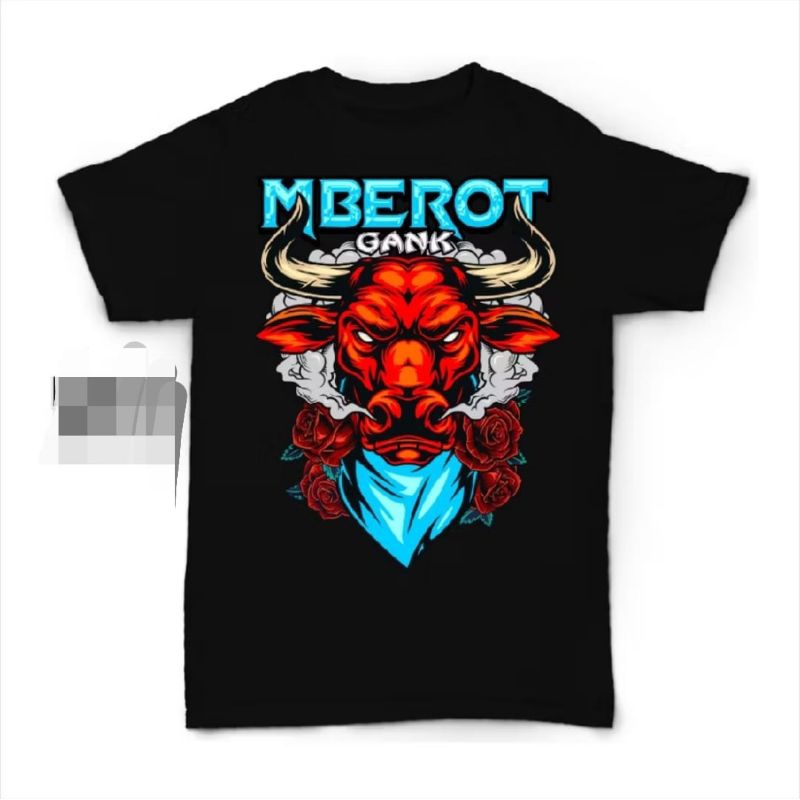 KAOS MBEROT GANK CORAK BIRU BANTENG MERAH