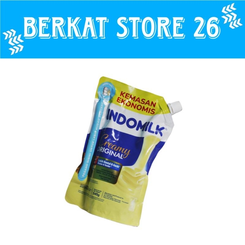 

INDOMILK POUCH 545G/KENTAL MANIS PUTIH/SUSU POUCH/KRIEMER PUTIH