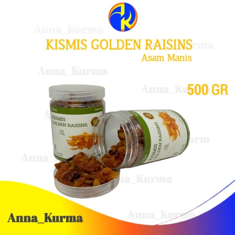 

Kismis Golden Raisin 500gr Asem Manis Premium Kemasan Toples