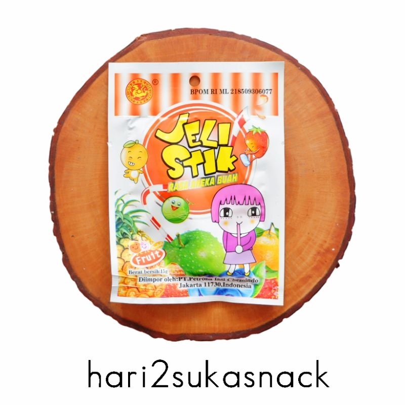 

Jeli Stik Pendek Rasa Aneka Buah [1PC] / Permen Jeli Stik Mini Kecil 15 gram / Permen Jeli Sedotan Straw Jadul