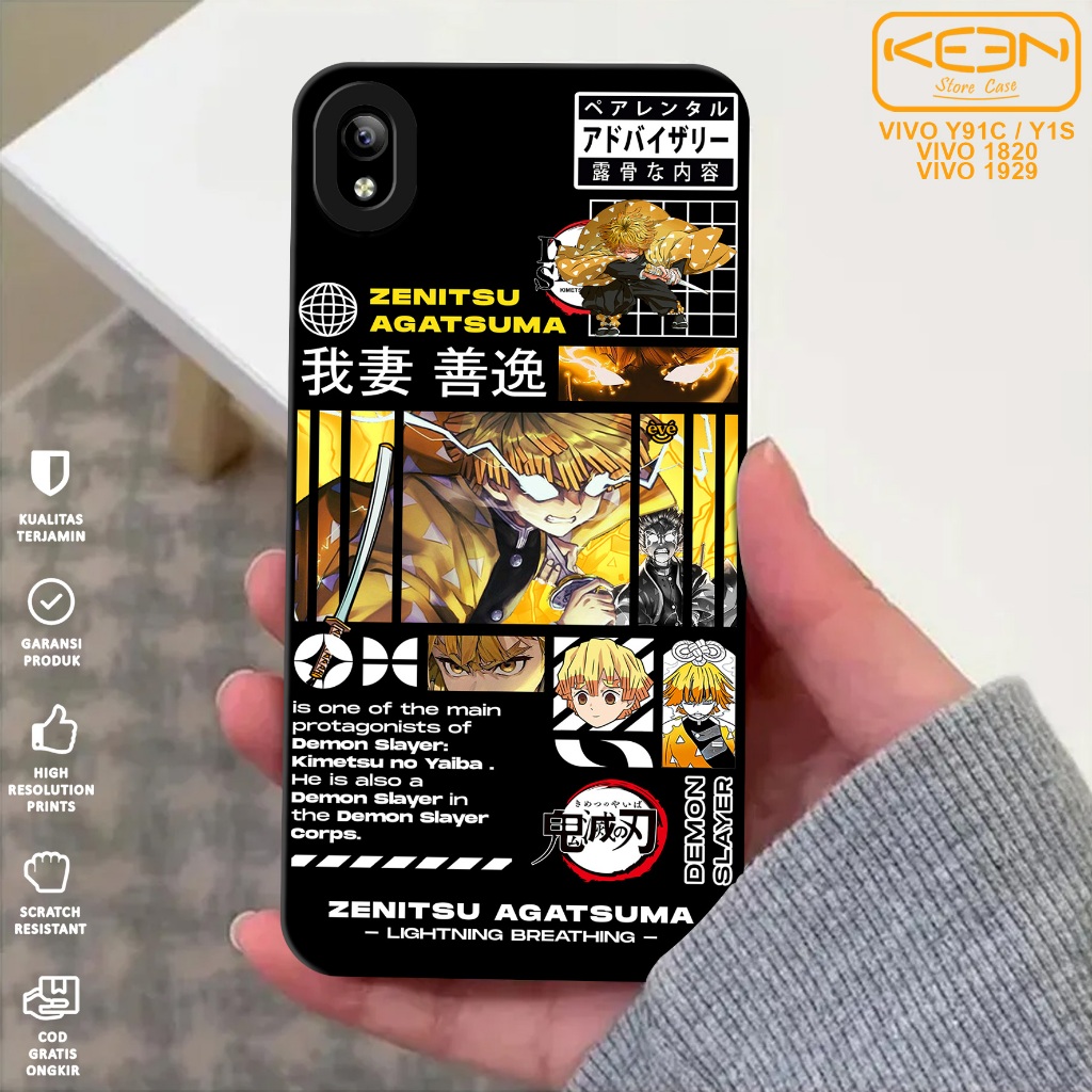 Case Hp Vivo Y91C/Vivo Y1S - Casing Hp Vivo Y91C/Vivo Y1S Motif Demon Slayer - Case Procamera - Soft