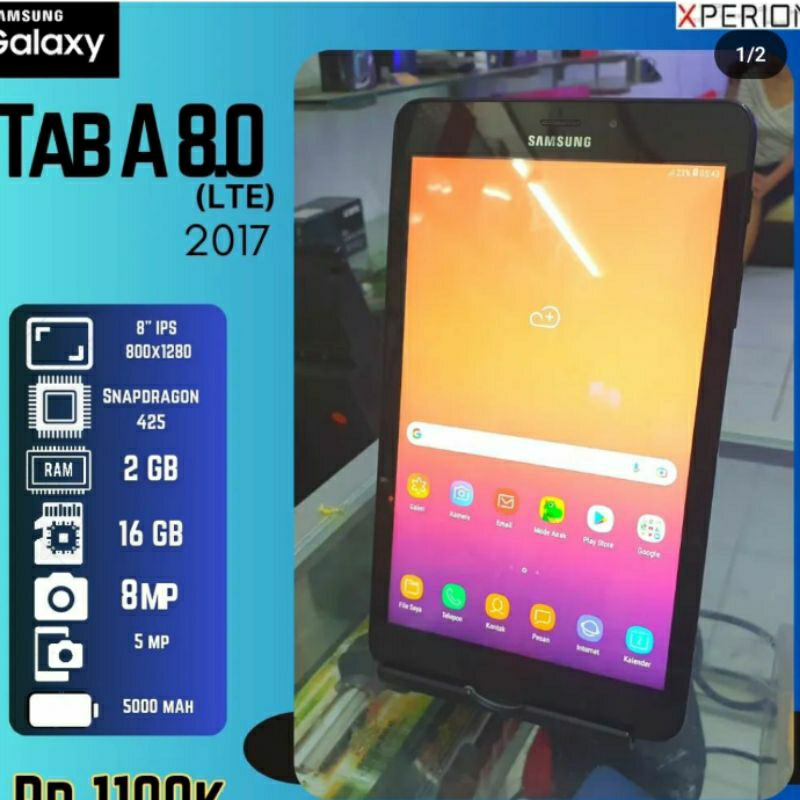 Samsung Tab A8 (2017) 2/16gb bekas mulus like new