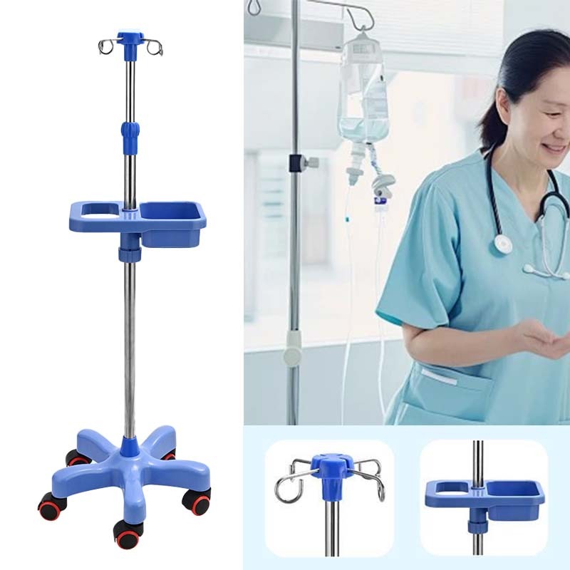 Tiang Infus Adjustable Abs 5 Roda Standar Infus Multifungsi Dapat Disesuaikan Ketinggiannya Dengan B