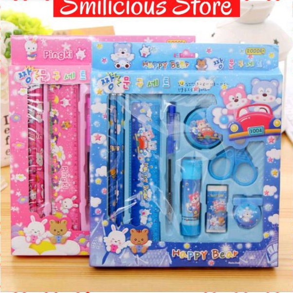 

Ready Siap Kirim Alat Tulis Set Kartun 9 in 1 Paket Set Alat Tullis Anak Sekolah
