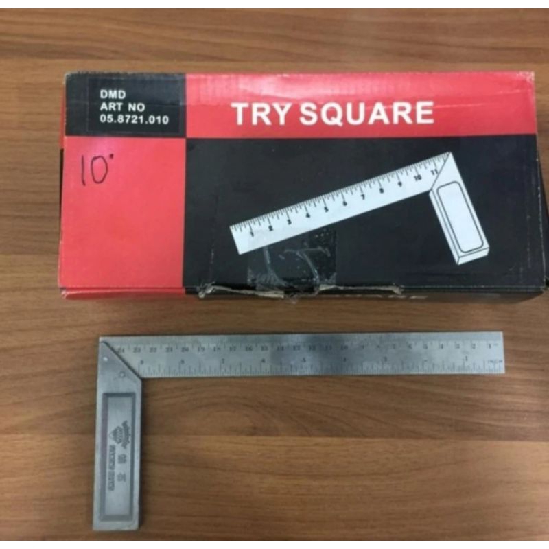 siku meter MURAH 10 inchi bagus penggaris siku tukang 25cm try square 10" siku sudut rol besi mistar