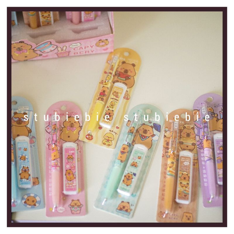 

Pensil Mekanik set isi pensil Capybara edition 0.5mm