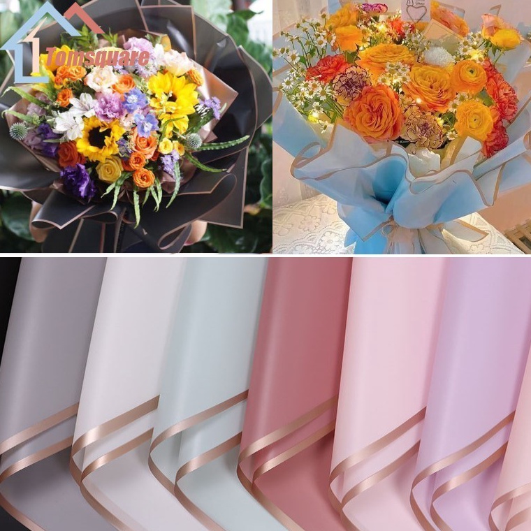 

SALE 1pak 2lembarKertas Buket List Gold Cellophane Wrapping PaperFlower BouquetHampersGift Wrapping