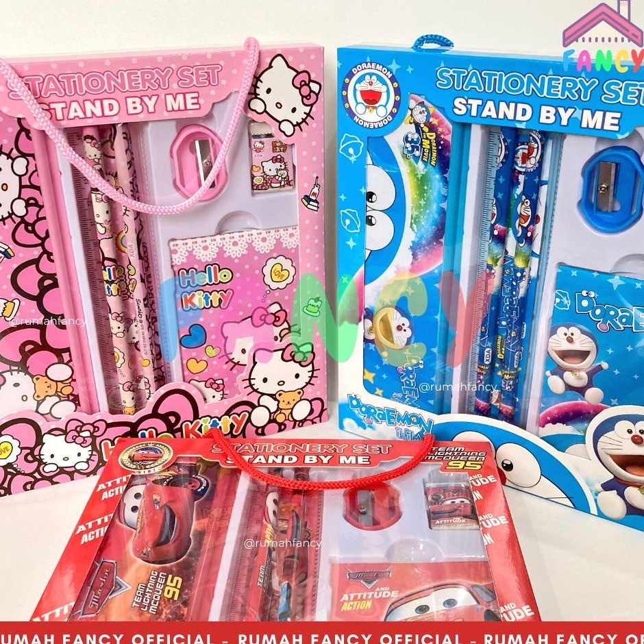 

Dijamin Baru FREE BUBBLE DUS Paket Alat Tulis Study Set Fancy kode 8821 CARS Hellokitty Doraemon Sophia