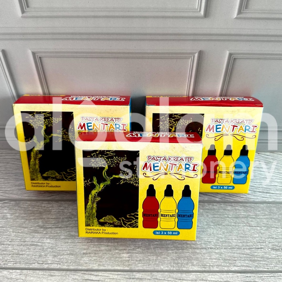 

Grosir Meriah SATU PACK 3 WARNA x 5ml Pasta Kreatif Mentari Cat Gambar Cat Finger Painting