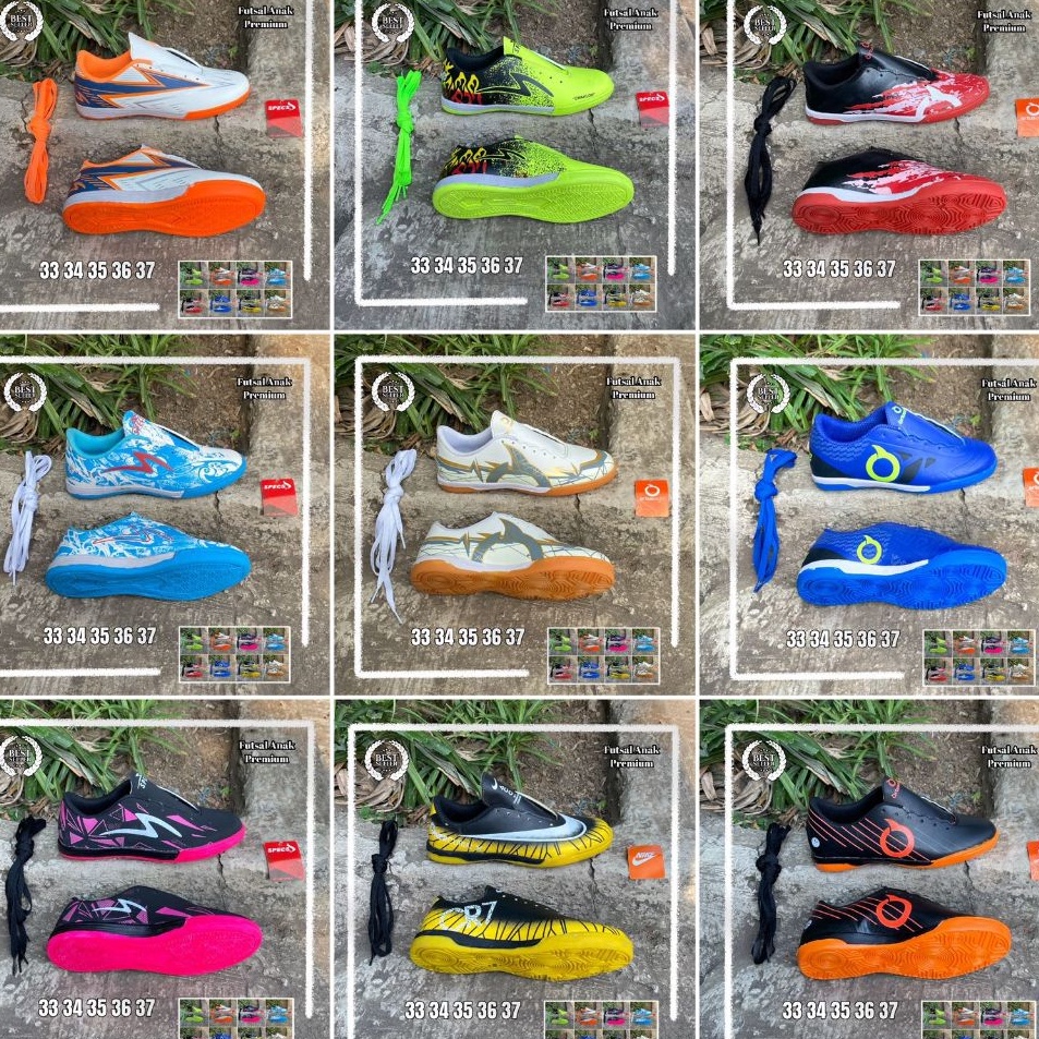 Langsung Ambil  Banyak Pilihan Sepatu Futsal Anak Junior Ukuran 33 34 35 36 37 Sepatu Futsal Anak SD