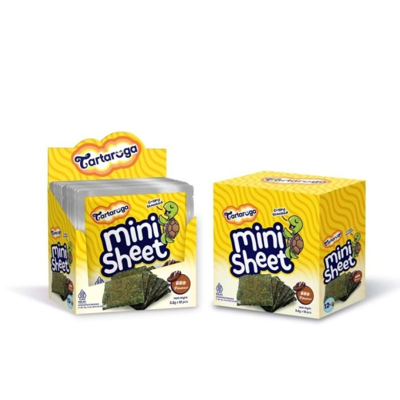 

Tartaruga Mini Sheet Keripik Rumput Laut Rasa Barbeque 3.2 g x 12 pcs