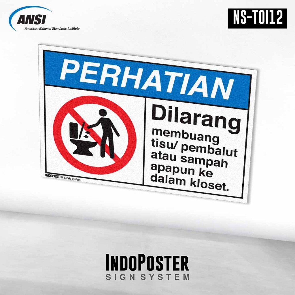 

Stiker Sign Toilet / WC Dilarang Membuang Tisu Sampah Pembalut Ke Dalam Kloset