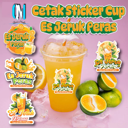 Stiker label cup ES Jeruk Peras / Stiker Es Jeruk Peras / Stiker Cup Minuman / Stiker Cup Es Jeruk P