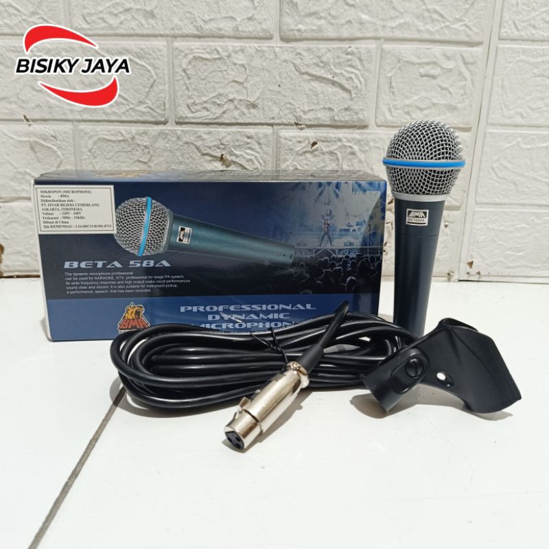 Mic kabel BMA Beta 58A tanpa saklar / Microphone kabel tanpa Saklar BMA Beta 58A