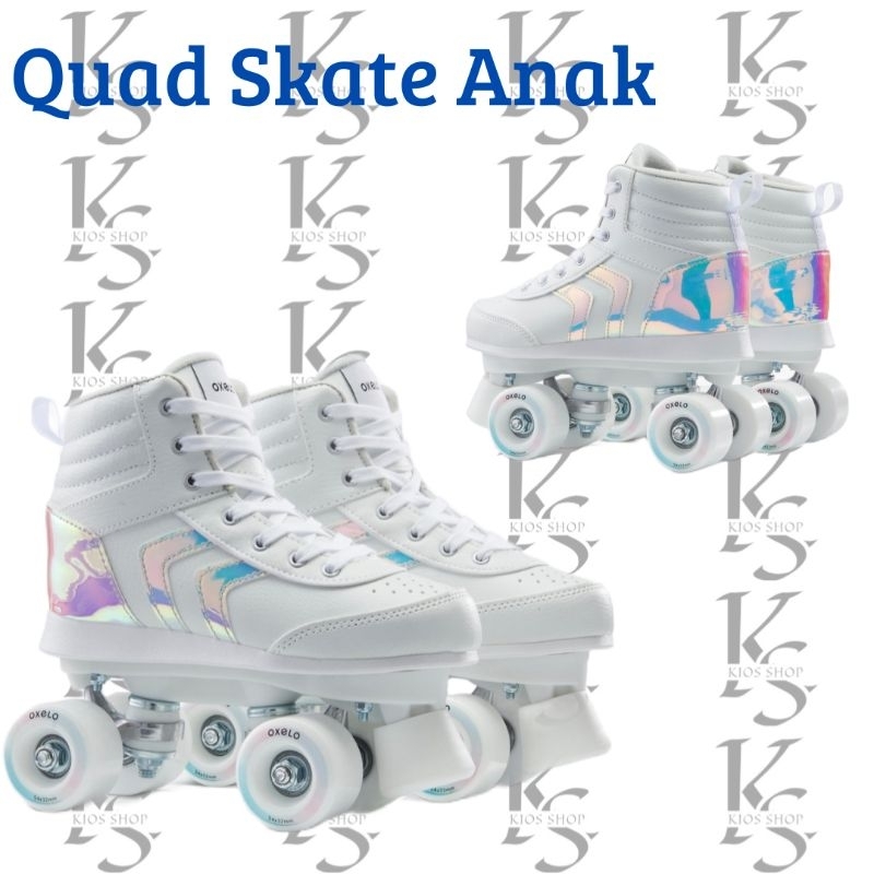 Sepatu Roda Quad Skate Oxelo Anak - White