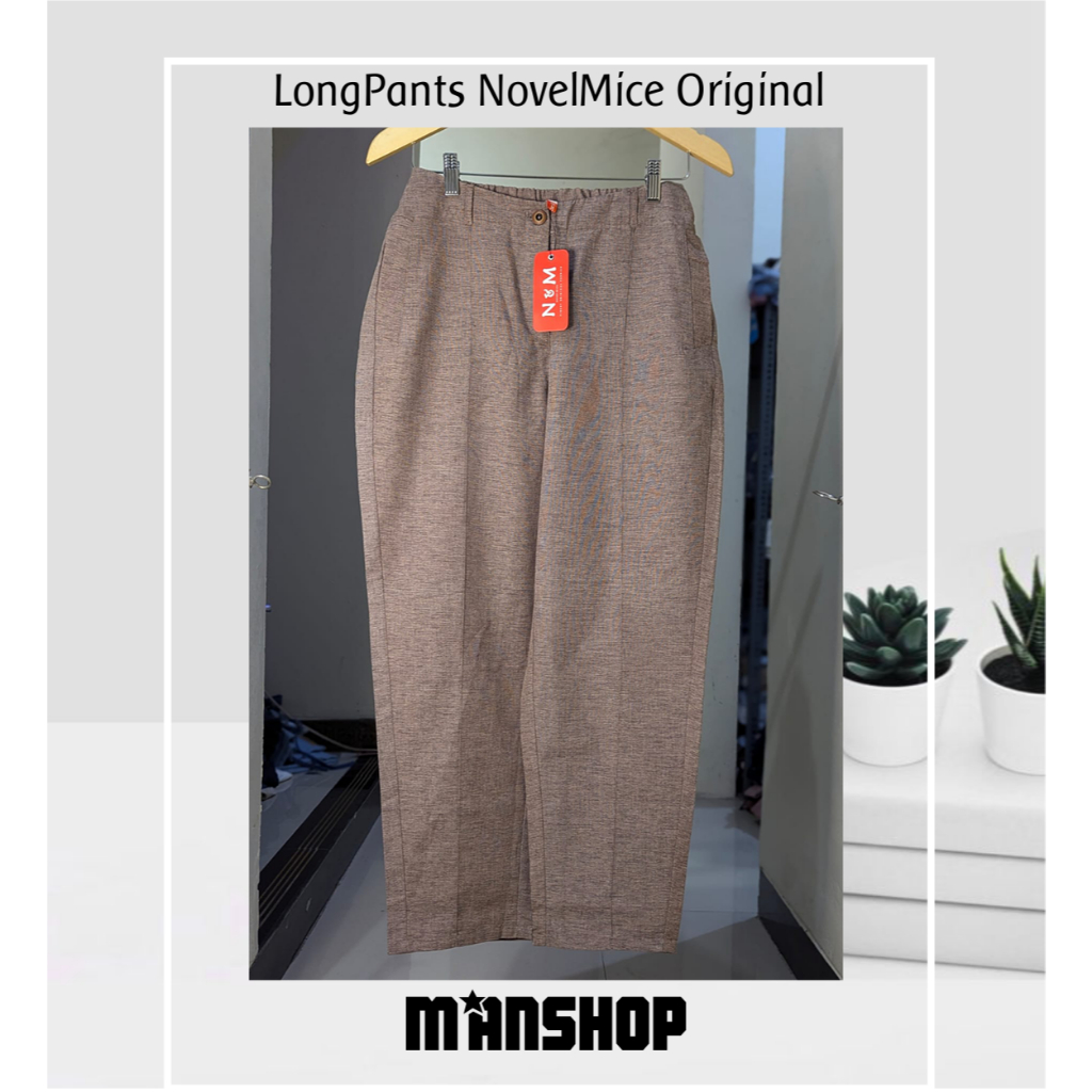 NovelMice Textured Long Pants Novel Mice Celana Panjang Wanita Motif Tekstur Original