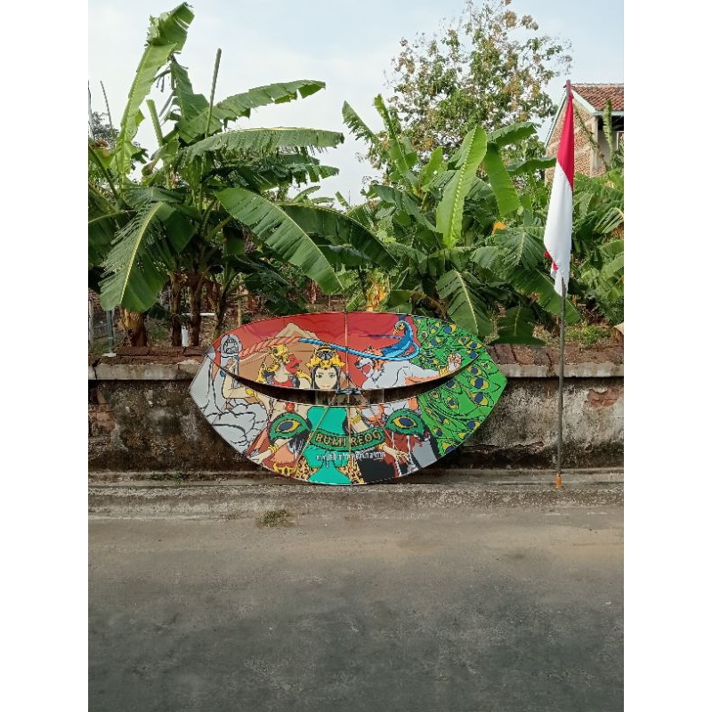 layangan Pegon ceper motif UK 2,5m